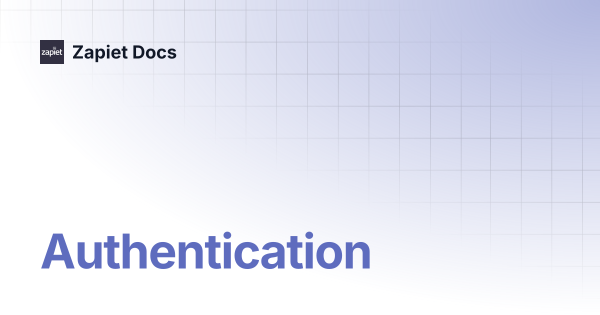 Authentication zapiet docs